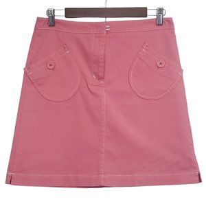Anthropology Sitwell Womens Pink Skirt white Stitching w/Pockets SZ 4